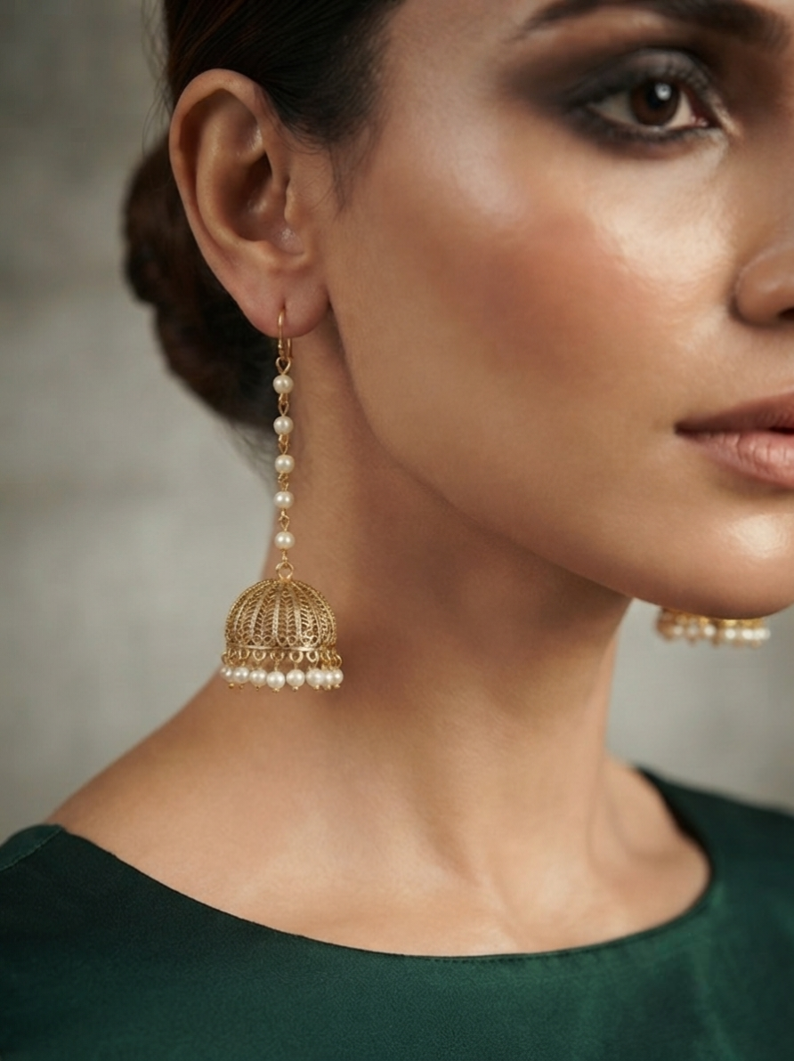 Royal Pearl Long Jhumka Earrings for Women & Girls ..