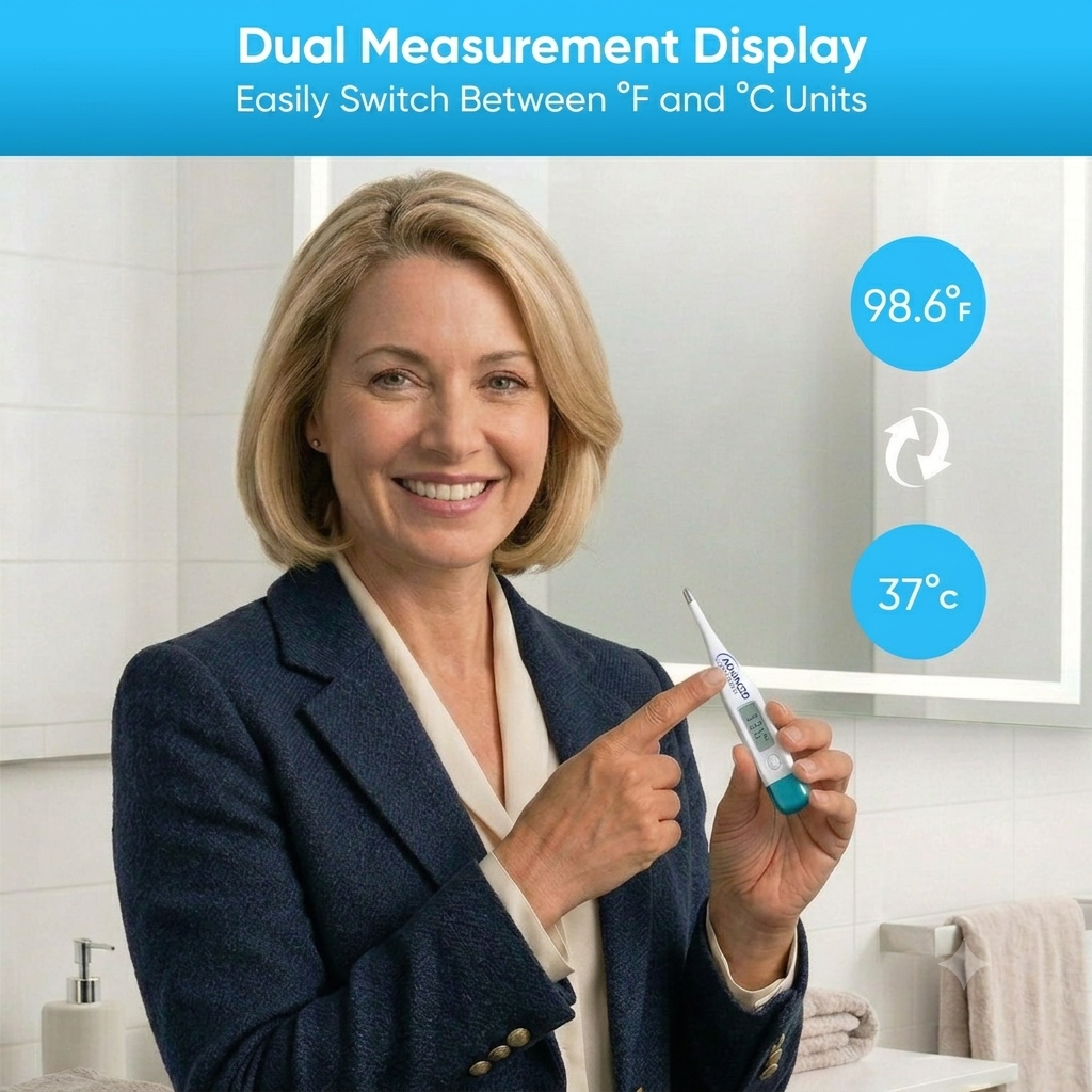 Advanced Digital Thermometer for Adults Digital Oral Thermometer for Fever  Medical Thermometer, Highly Accurate and Fast, Easy to Use, Fast Reading. Detect Fever Quickly - Oral Armpit and Rectal Thermometer for Babies Children and Adults