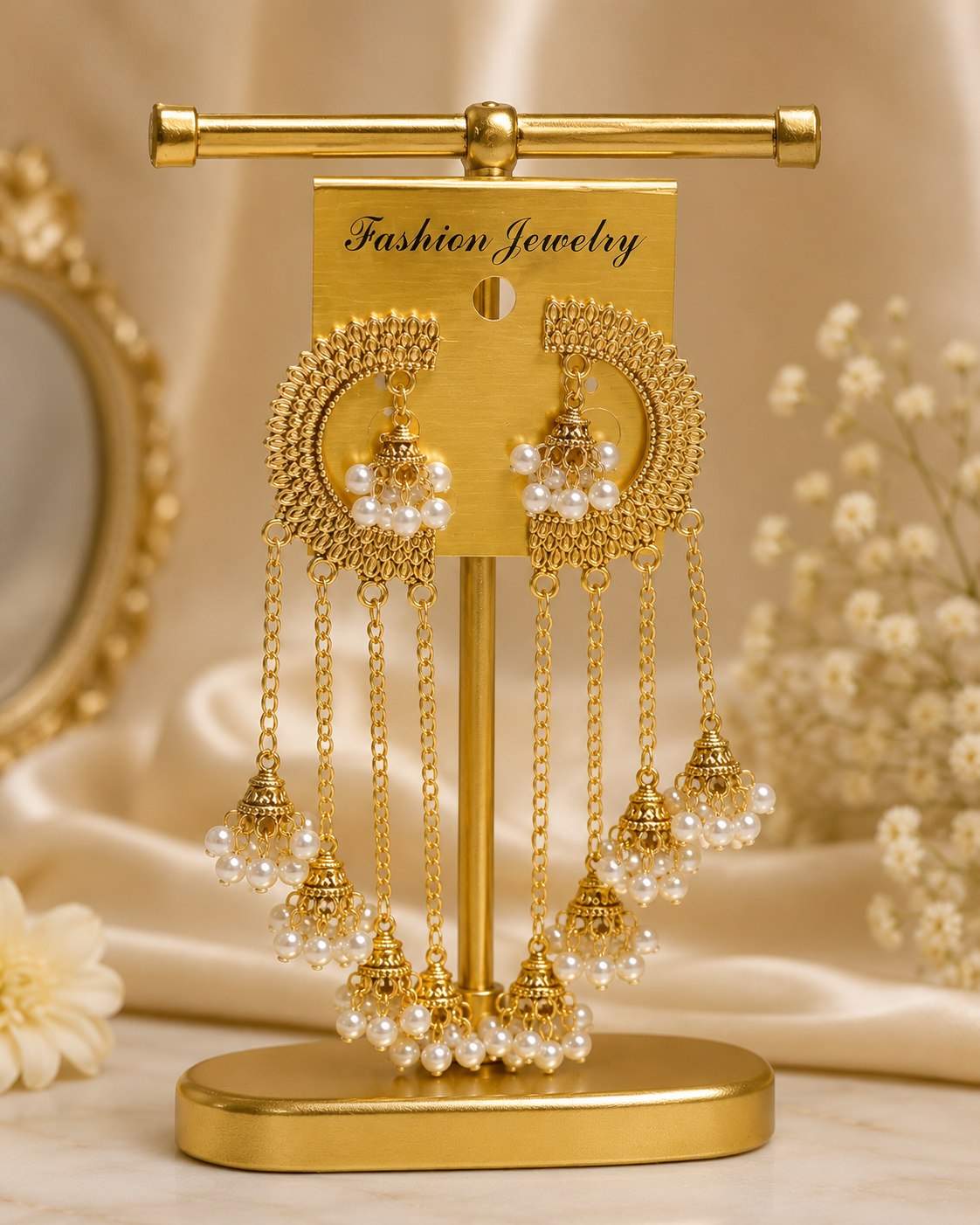 Premium Chandbali Jhumka Drop Earrings