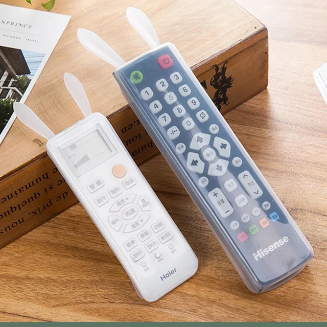 HOTTEST SALE Remote Control Cover Silicone Transparent Rabbit Ear TV Remote Control Case Air Conditioner Dust Protect Storage Bag Luminousonly 149