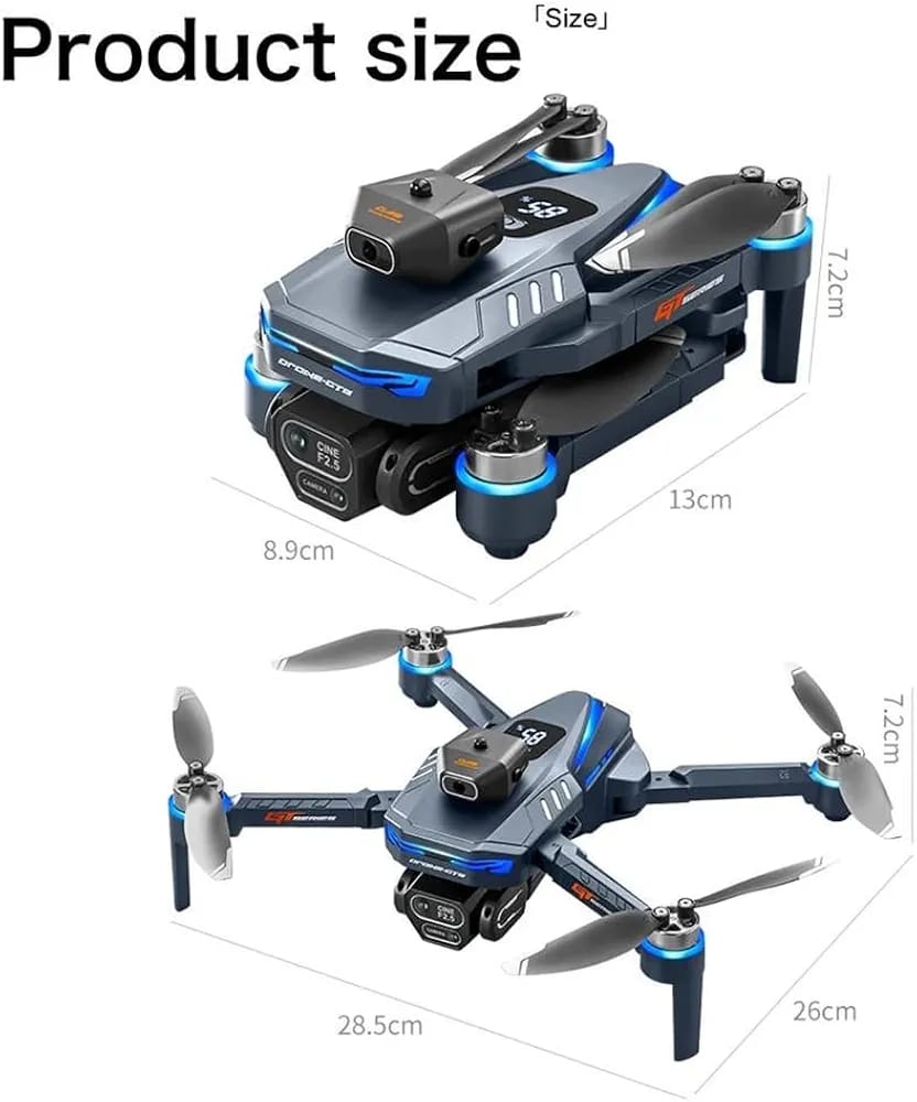 New GT8 Series Drone with Dual Camera & Display Remote with GPS - 4K Optical Flow | Cine F2.5 Lens | Foldable Design | Brushless Motor Drone Optical Flow Positioning Camera Drone