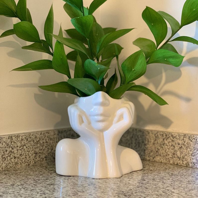 Small Face Sculpture Vase Modern Home Decor