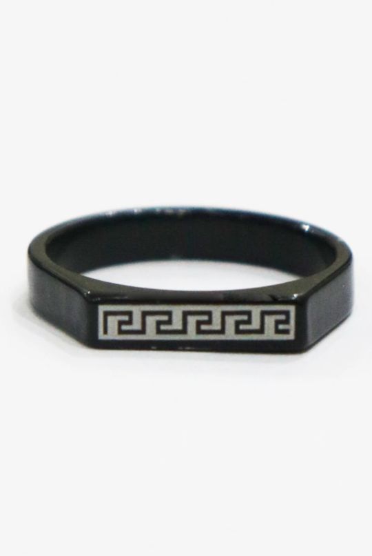 Hot Selling Slim Ring For Men And Women Top Fashion High Quality  Stainless steel Slim  Greek Rectangle Ring For Boys And Girls Never FADE  Color