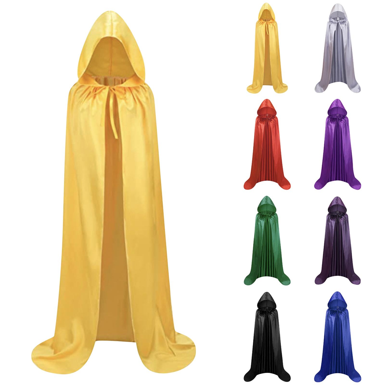 Hooded Cloak For Adults And Children Medieval Robe Lace Up Witch Vampire Cosplay Costumes Halloween Party Cape