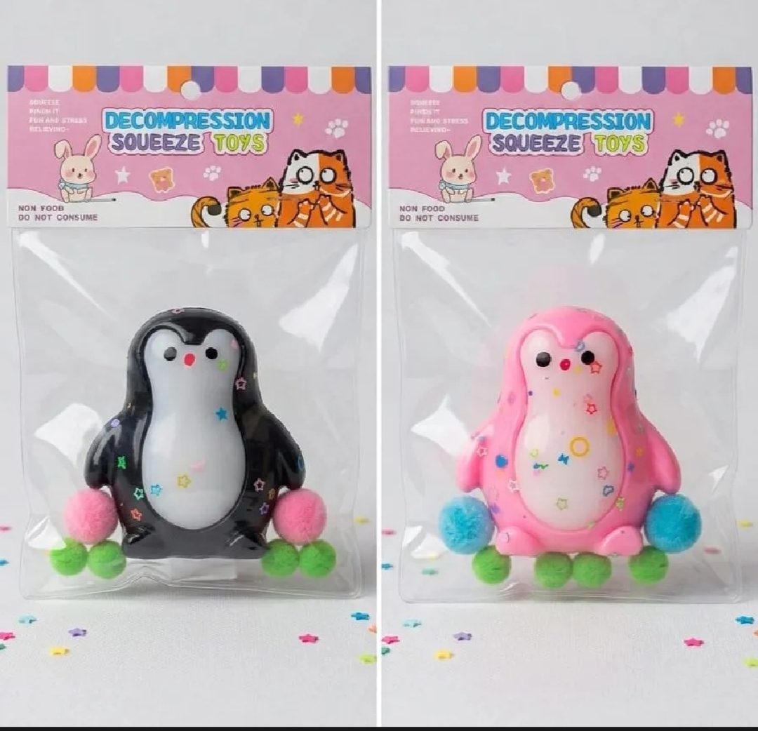Penguin Squishy Toys For Kids, Sensory Soft Cute Animals Squeeze Stress Relief Fidget Squishy Toy