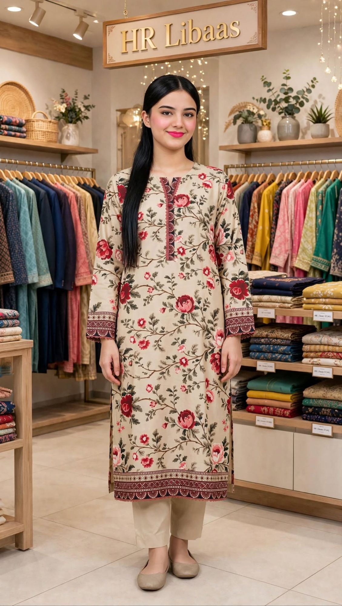 HR libaas 2 piece premium stitched suit khadar