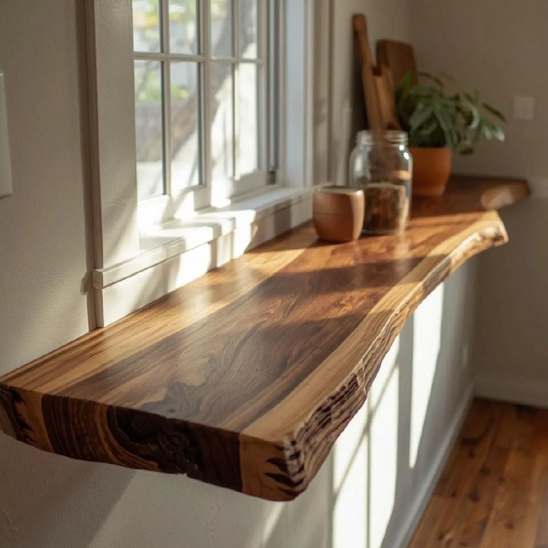 Premium Live Edge Floating Shelf | Custom Size Wooden Wall Mounted Shelf | Rustic Industrial Floating Wall Shelf | Modern Display & Storage Shelf for Living Room, Bedroom, Kitchen & Office