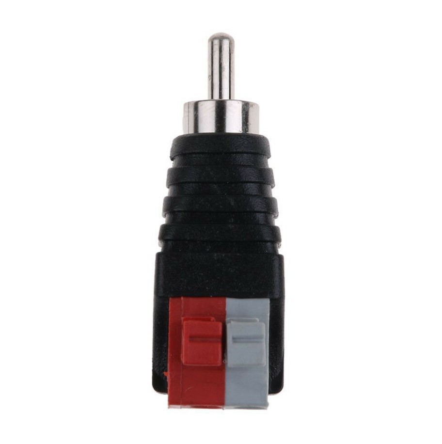 2PCS High Quality Speaker Wire A/V Cable To Audio Male RCA Connector Adapter Jack Press Plug To Audio Mono Channel Plug