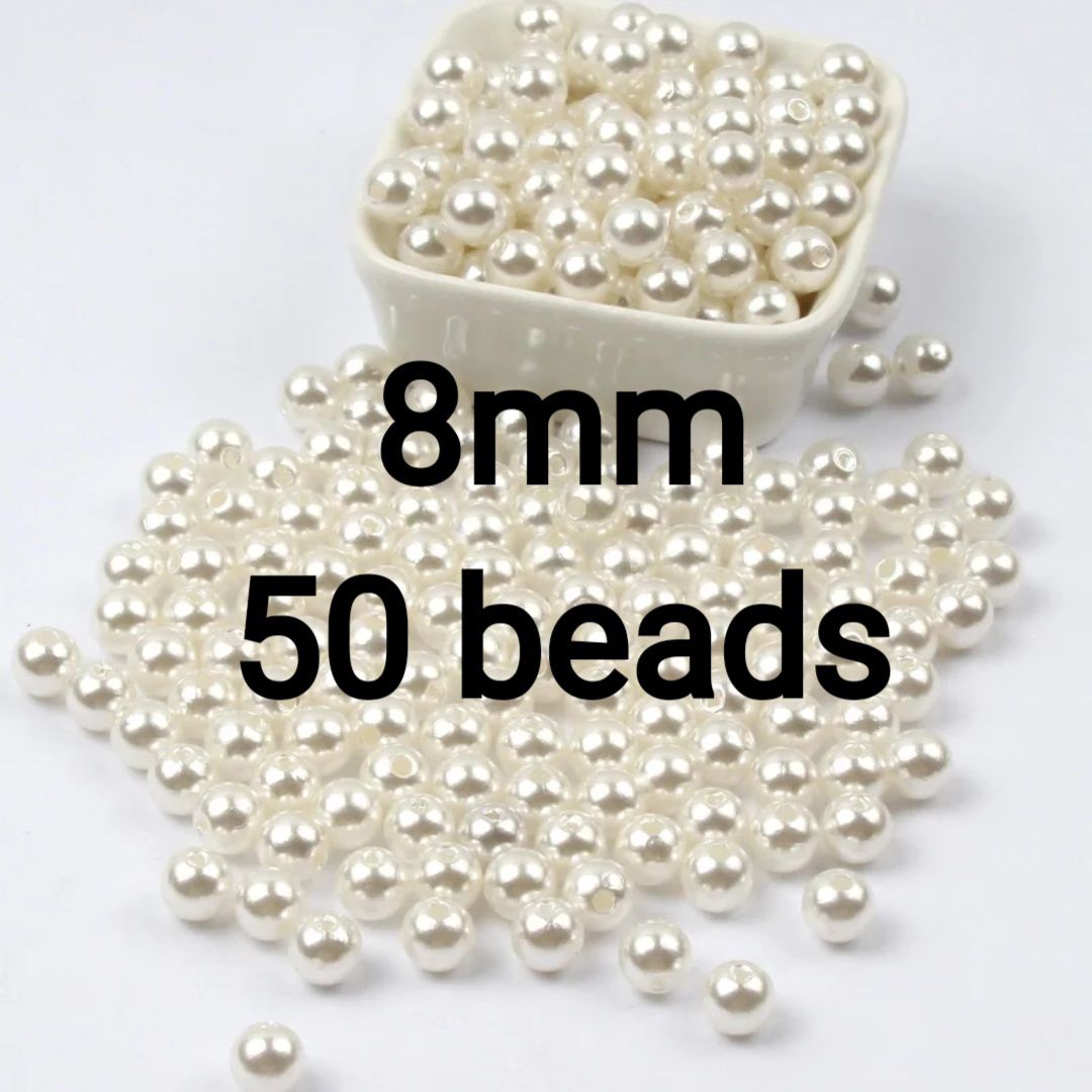White beige pearl beads for jewelry making DIY accessories 4mm/ 6mm/ 8mm/ 10mm