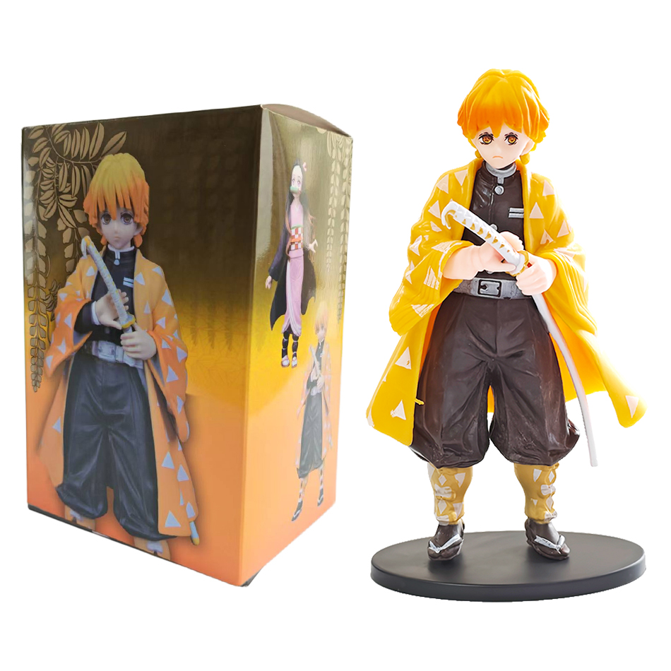 15cm Anime Demon Slayer Figure Doll Toy Nezuko Tanjirou Zenitsu Inosuke Kyoujurou Shinobu Giyuu Qposket Model Toy 
