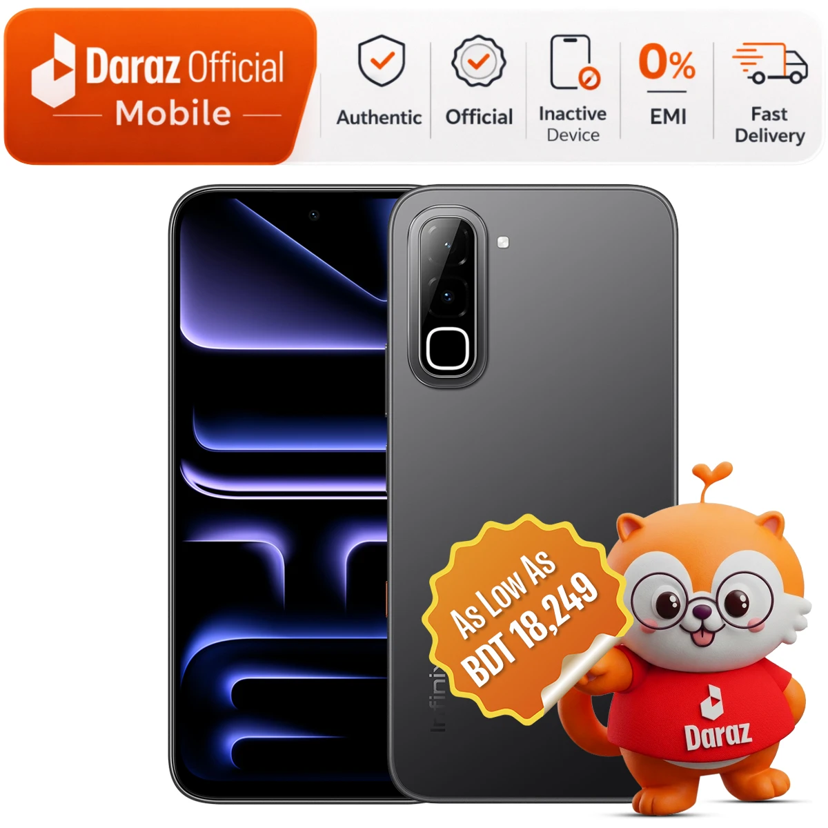Infinix Hot 70 4GB+128GB | 6.78" 120Hz Screen | 50MP Camera | 6000mAh Battery | Official Warranty
