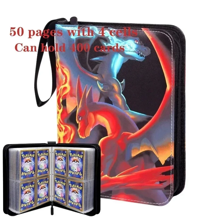 @New Pokemone Card Album PU Zipper Photo Album Collection Book Anime Figure Album Hobby File Kids Toy  In Stock