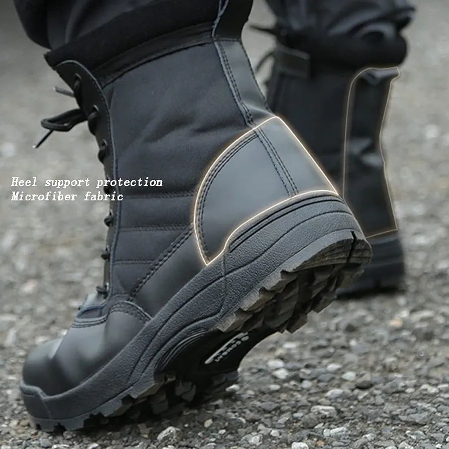Military Combat Swat Shoes / Boots Men Breathable Special Forces Hiking Army Shoes Lightweight Outdoor Training Non-Slip Tactical Patrol Shoes, Black Long Shoes Cheap price Discount