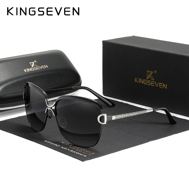 KINGSEVEN Round Polarized Sunglasses For Men & Women - TAC Lens Alloy Frame Driving Shades