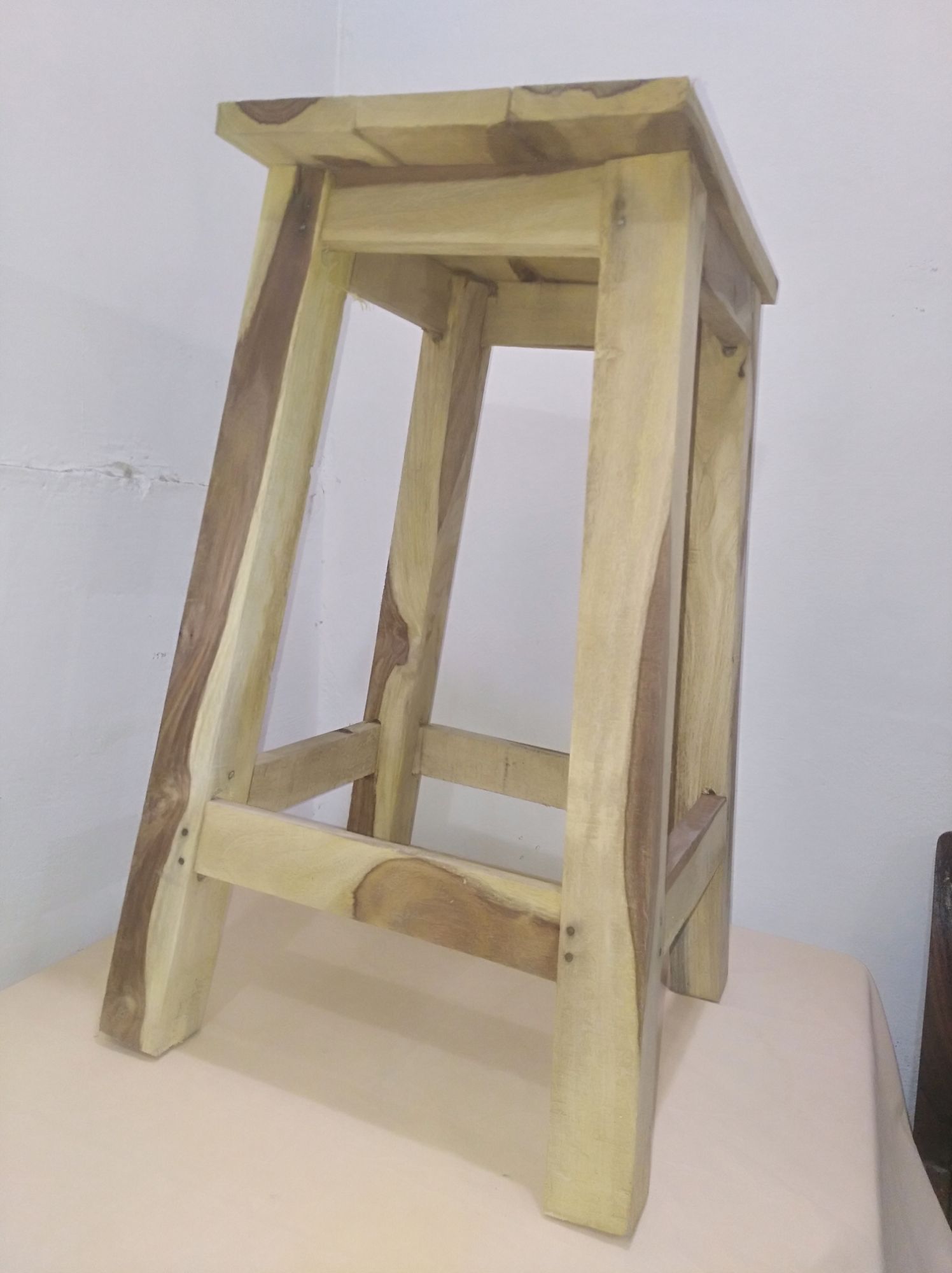 23 Inch Wooden Stool for Kitchen & Home Use – Strong Solid Wood Sitting Stool | Durable Multipurpose Wooden Chair