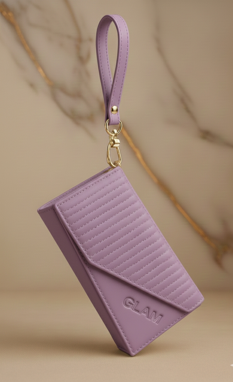 Premium Quilted Mobile Pouch & Wristlet Handbag for Girls | Stylish Mobile Pouch and Multi-Card Slot Clutch Bag