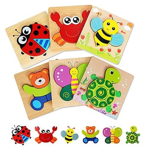 Wooden Jigsaw Puzzles for Toddlers 1 2 3 4 Year Old, 1 Pack of Montessori  Toy Wooden Puzzle Educational Learning Toys & Gifts for Kids