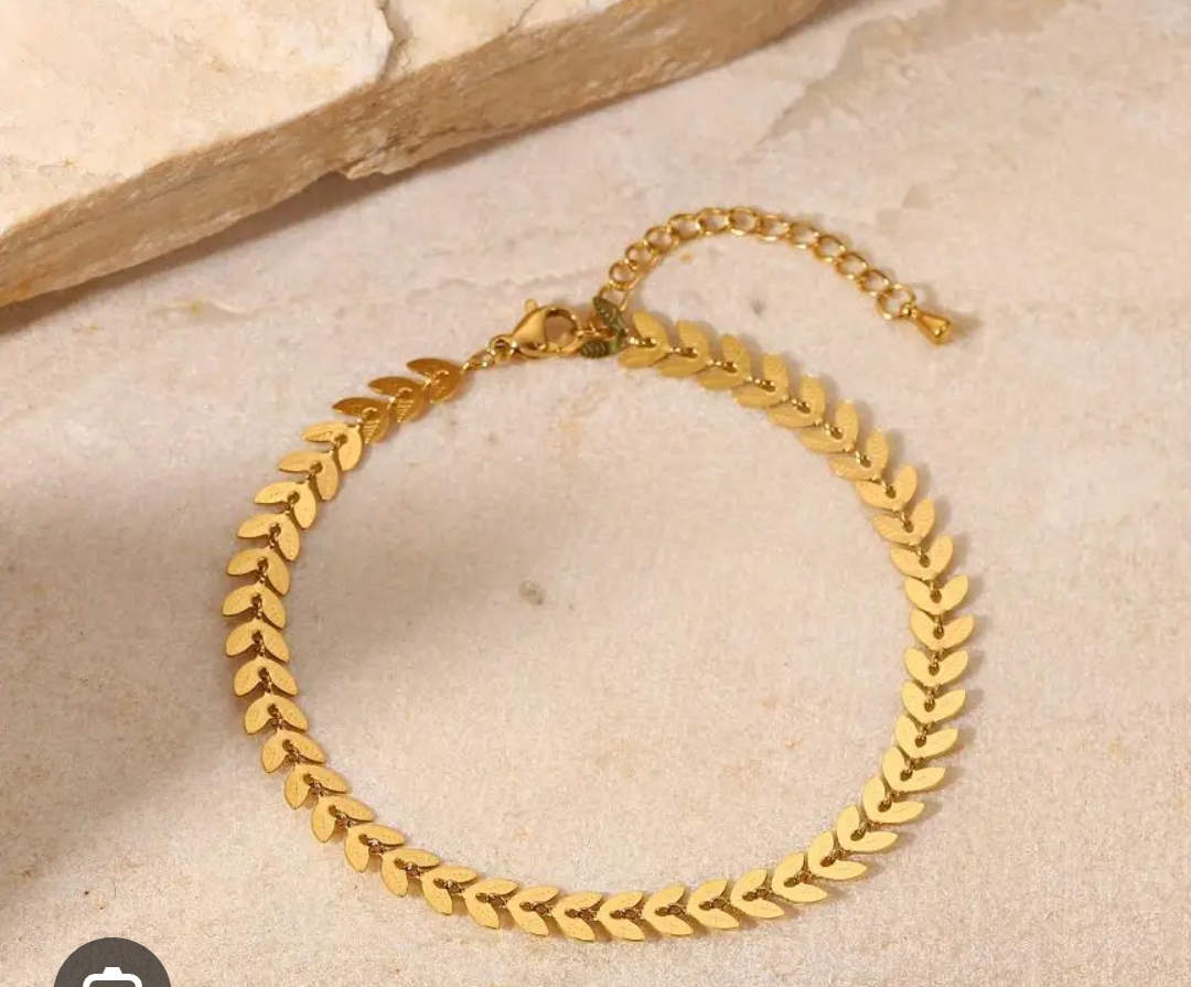1 Pc Anklet And Bracelet 2 In One Used Golden Snack Chain Stainless Steel For Women Jewellery