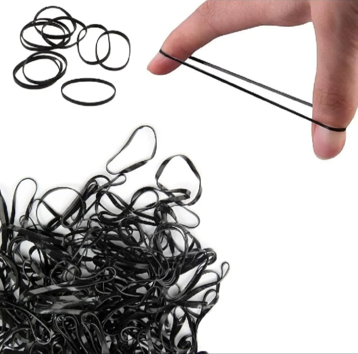 Black Small Rubber Bands for Girls - Mini Elastic Hair Ties for Kids Hair Ponies