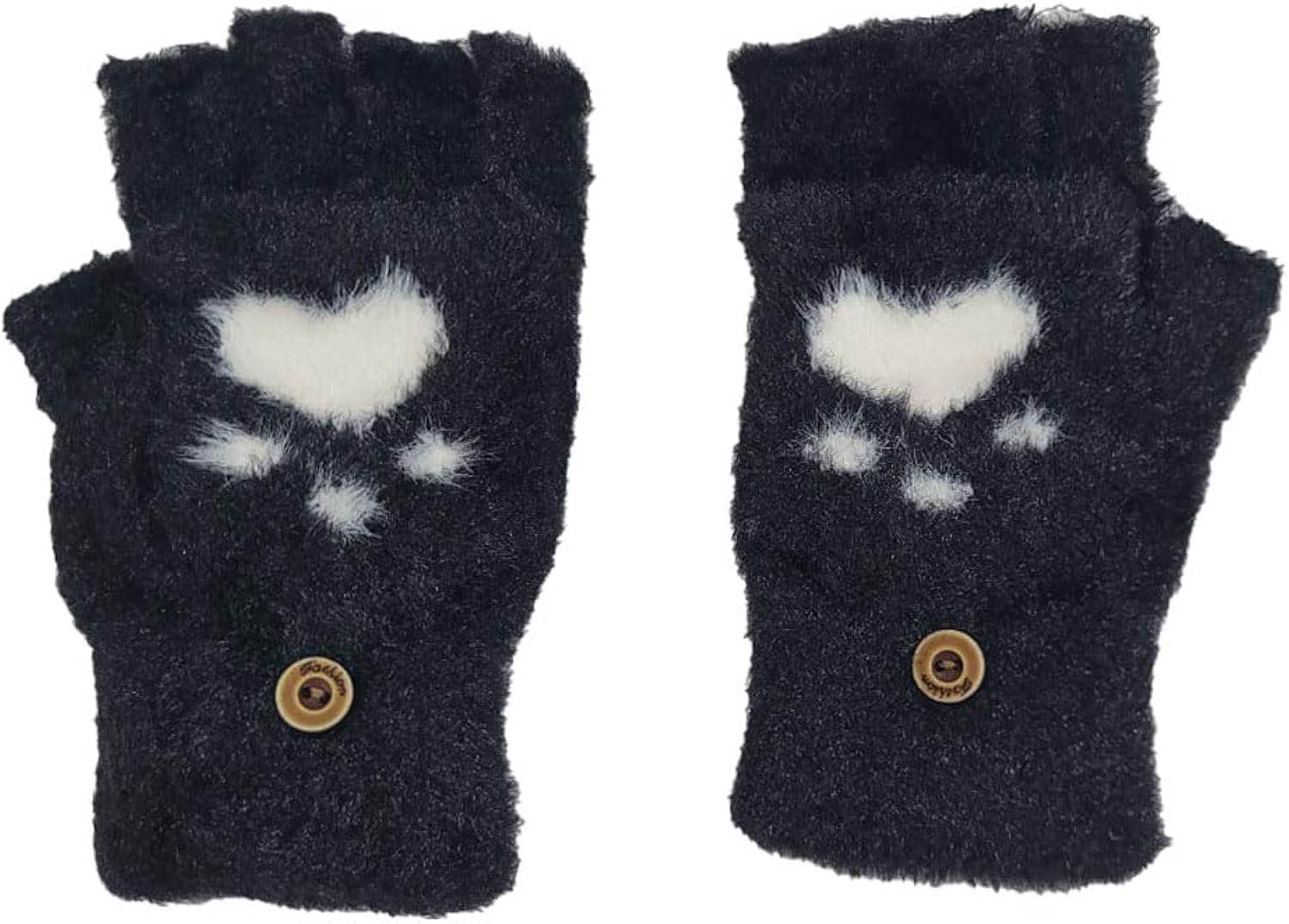 Plush Fingerless Gloves Female Winter Mitten Soft Warm Student Women Flip Gloves Outdoor Write Gloves Thickened Cold Protection
