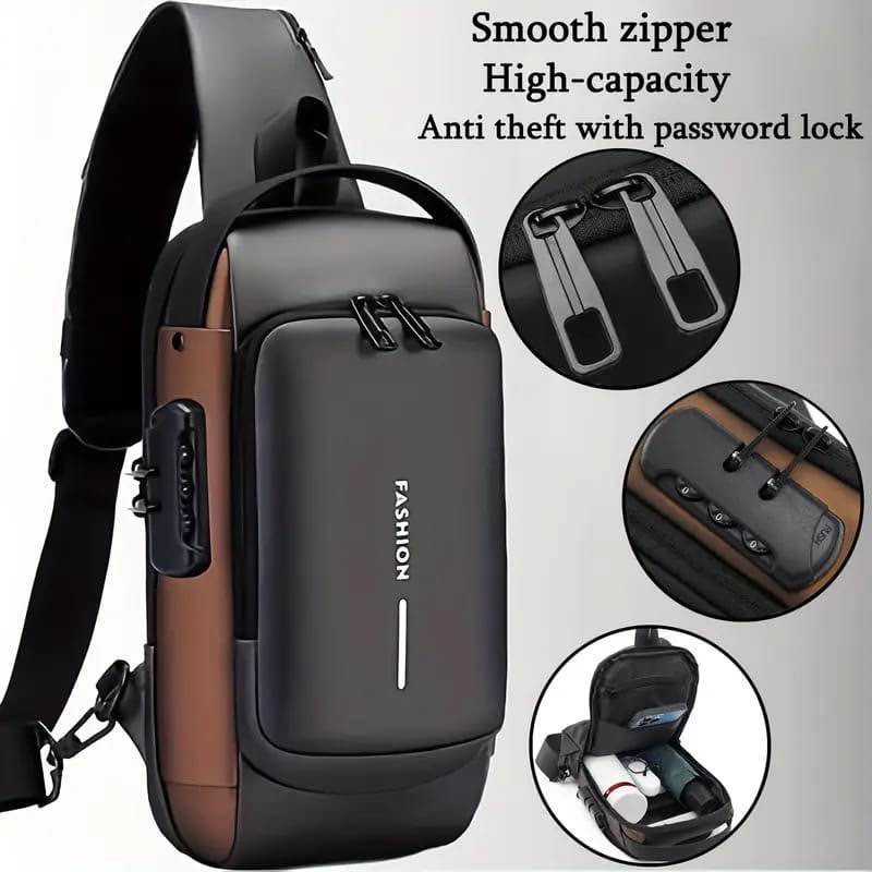 Anti Theft Boys Crossbody Bags Anti Theft with Password Lock