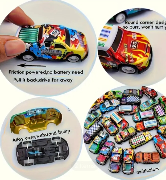 50pcs Alloy Mini Pull Back Toy Car, Pull Back Car Toy Set, Mini Racing Vehicle Toy Model, Nice Birthday Gift for Kids box pack