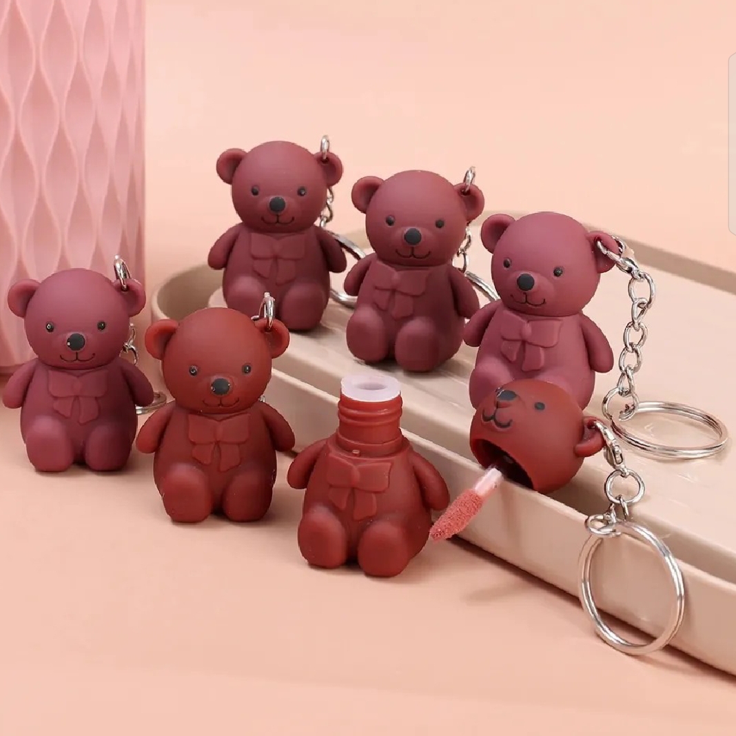 Teddy Bear Matte lip Gloss |Matte Bear lip  Gloss | Korean lip Gloss | Keychain Bear lip gloss |Trendy cute Bear Matte Lip gloss | Pure Matte lip Gloss | Long Lasting Gloss | Highly Pigmented Gloss |