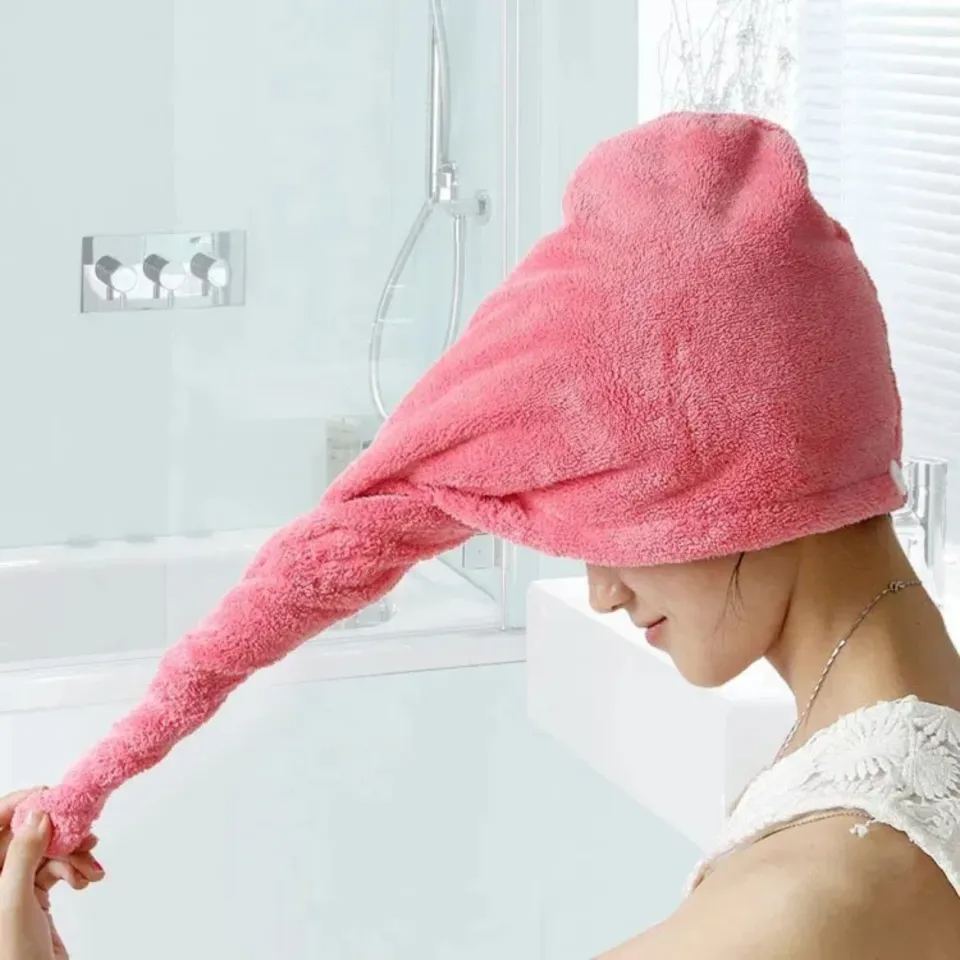 Quick Dry Bath Hair Drying Towel Head Wrap Hat Super Absorbent Shower Cap For Women And For Girls