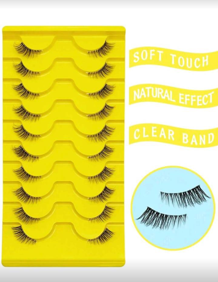 Natural Half-Piece Cat Eye Transparent Band False Eyelashes, Fluffy Lightweight 3D Faux Mink False Eyelash Set, Soft Striplash - Suitable For Cosplay False Eyelashes, Lashes, Fake Eyelashes