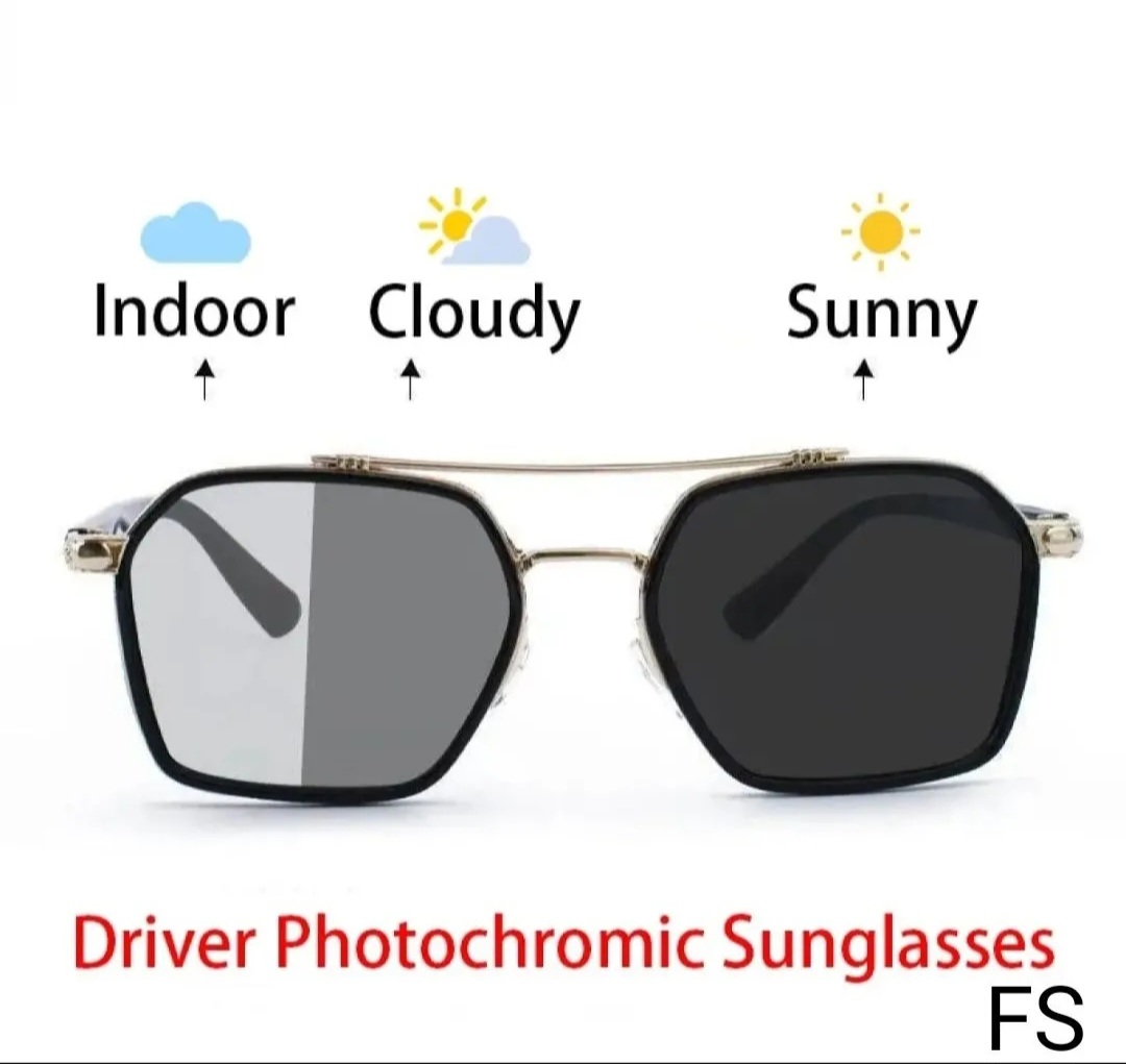 Photochromic Sunglasses Rimless UV400 | Color Changing Transition Glasses | Luxury Frameless Brown Driving Sunglasses for Men Women Unisex Pakistan (Cheetah Style)