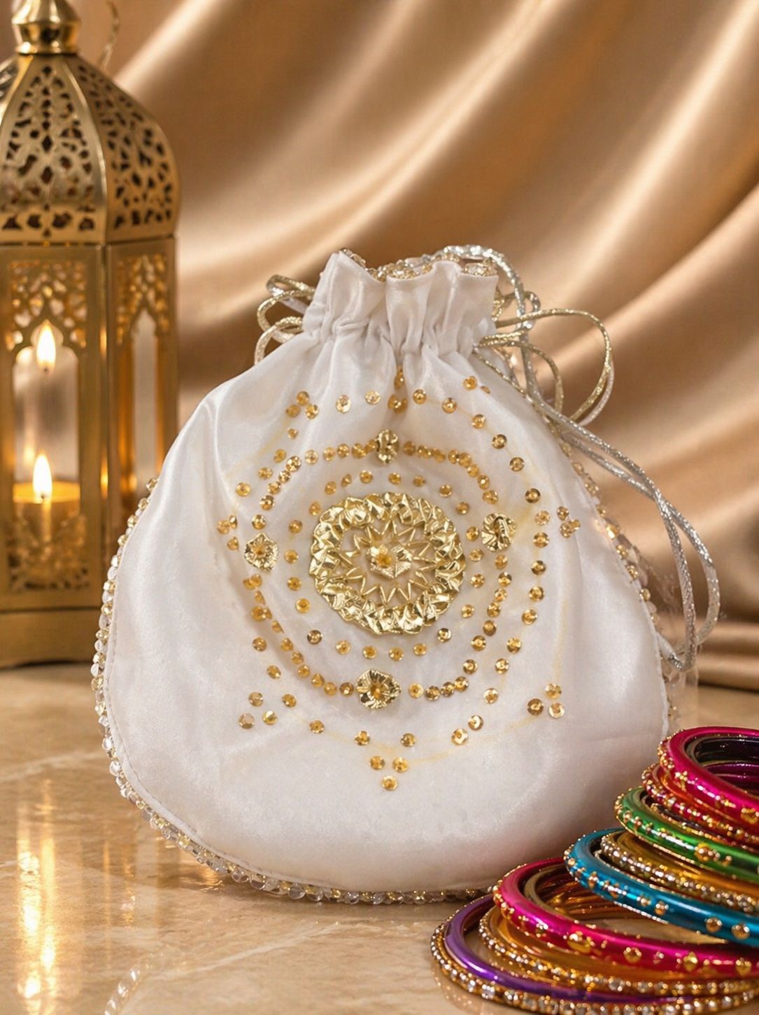 Fancy Embroidered clutch/Potli bag for Wedding,Parties traditional Potli gol bag handmade gotta work