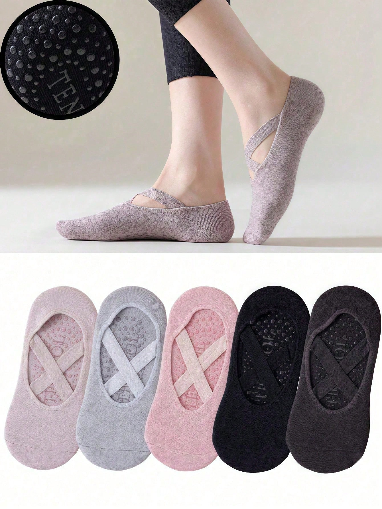 1/2/3/4/5 Anti-Slip yoga Socks Fitness Exercise Professional Anti-Slip Women's yoga Socks Aerial Pilates
