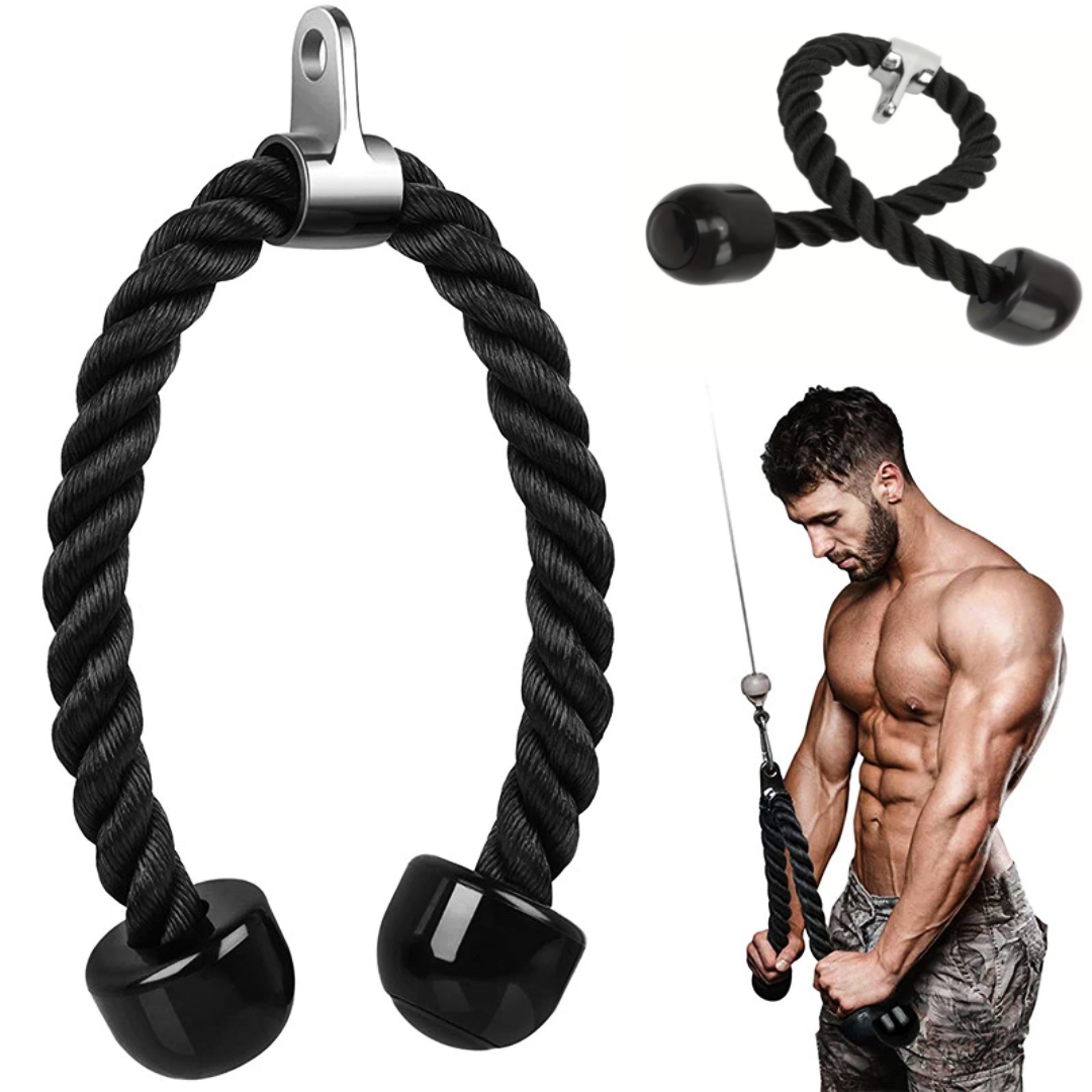 Tricep Rope - Multi Gym Exercise Cord for | Biceps & Triceps Training Rope | Pull Push Down | Lat Bar Machine | Cable Attachment | Heavy Pulley | Easy Grip | Arm Muscle Workout Equipment