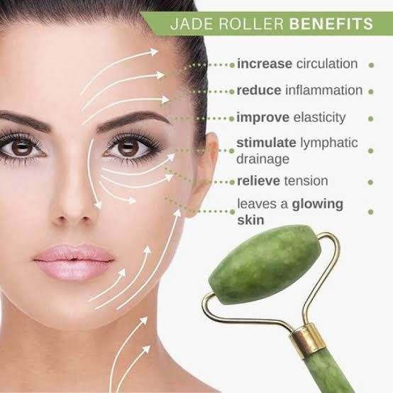 Flawless Jade Roller With Stone (Marble) Face Roller Flawless Facial Massager For Slimming Dark Circles | Anti-Aging Machine for Anti-Wrinkles | Makeup Accessories Gua Sha Set Beauty Tools | Daraz.pk