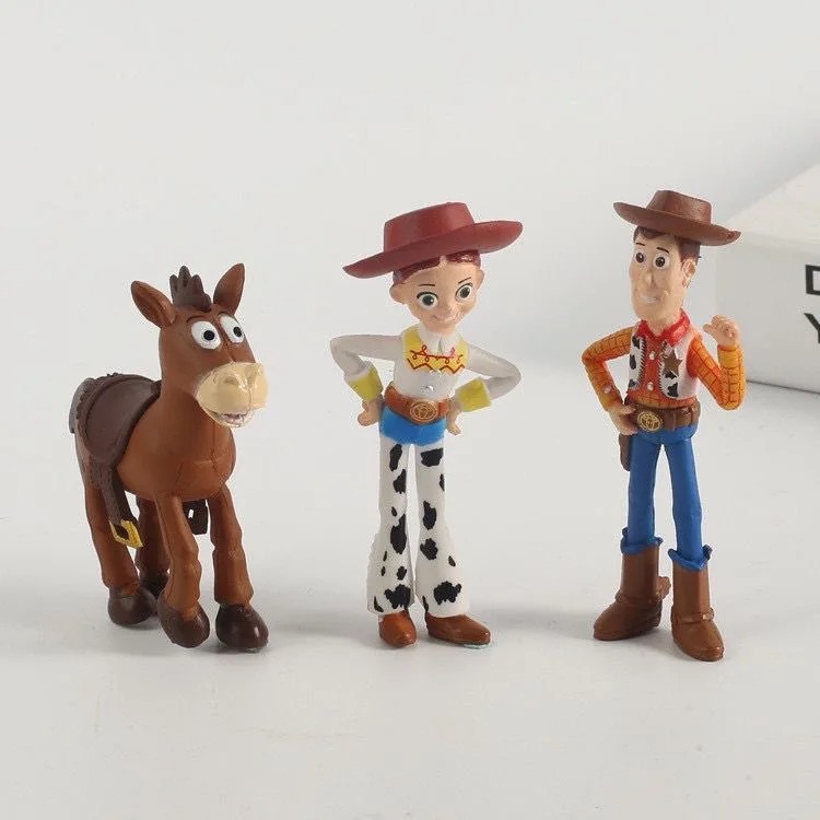 7Pcs Toy Story 4 Action Figures Toy Woody Jessie Buzz Lightyear Forky Pig Bear Figura Model Doll Figurine Boy Birthday  S
