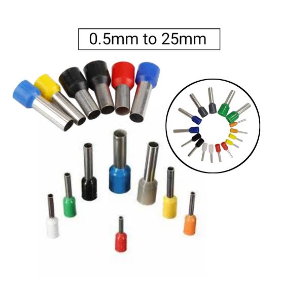 100 Pcs Assorted Insulated Tubular wire connector Hollow Type Terminals Crimp Electrical Wire Cable Connector lugs thimble lugs Ferrule Sizes different variants.