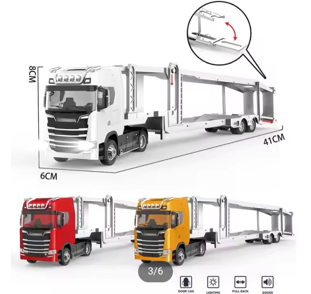 1:50 Diecast Alloy Truck Head Model Toy Container Truck Pull Back With Light Engineering Transport Vehicle