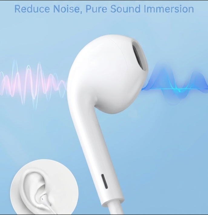 Type-C Wired Stereo Earphones with Microphone | In-Ear Handsfree | HD Sound | Volume Control | USB-C Compatible