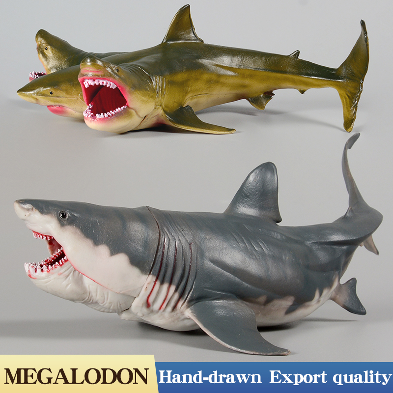 Savage Marine Megalodon Shark Action Figure - Classic Ocean Animals Sea Life Model PVC Collection Toy for Kids