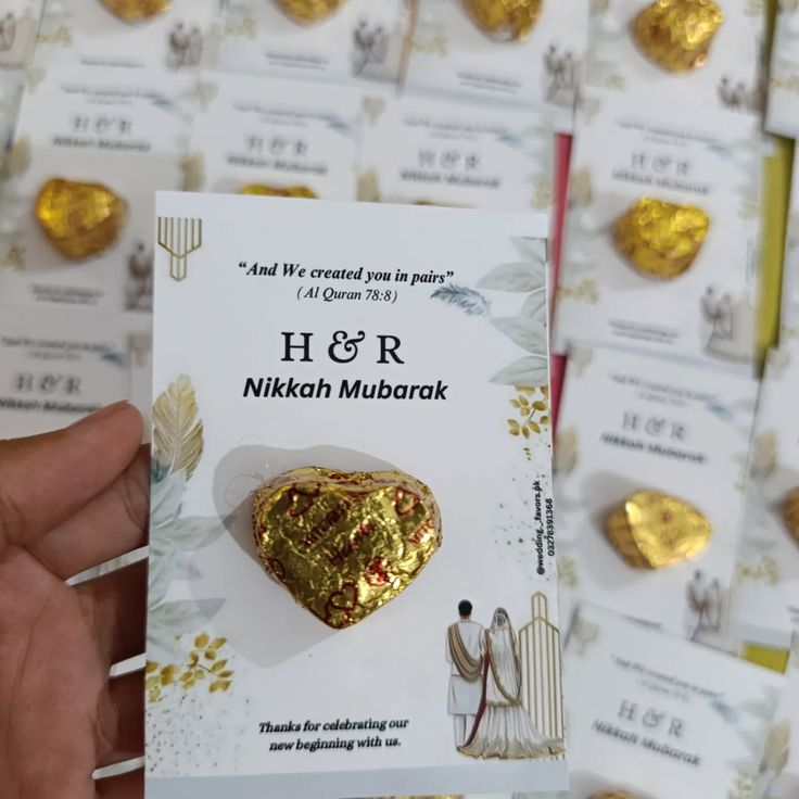 Customized Baat Pakki Chocolate Card | Personalized Engagement Favor Card | Nikkah Mubarak Gift Card | Wedding Return Gift | Ferrero Chocolate Card | Only Display Cards