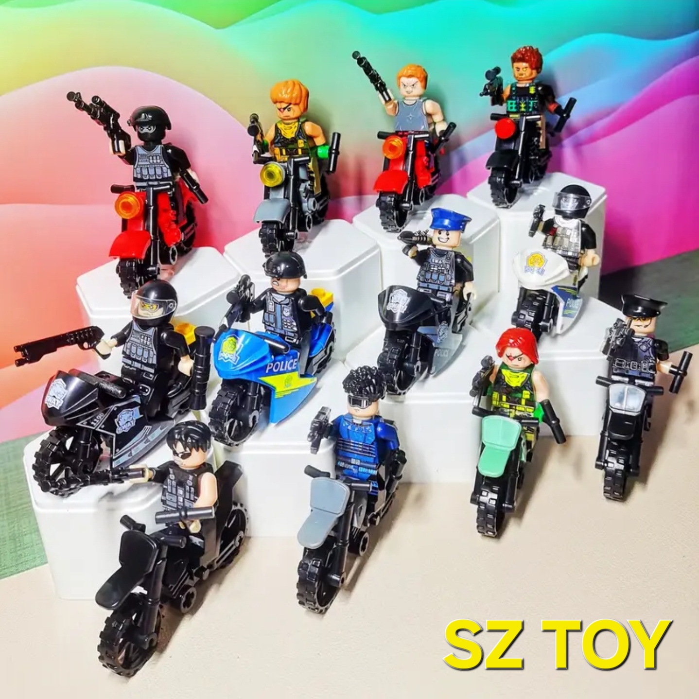 1 Pc Randomly Vibrant Mini Stacked Human Figures - Suitable for Various Types of Rooms, And Indoor Celebrations | Cheerful Design | Durable Plastic, Mini Figures blocks