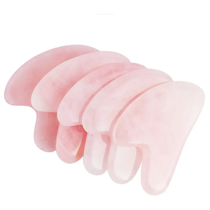 Natural Rose Pink color Jade Gua Sha Gouache Scraper Massager for Face Body Facial Skin Lifting Wrinkle Remove Beauty SPA Care Tools