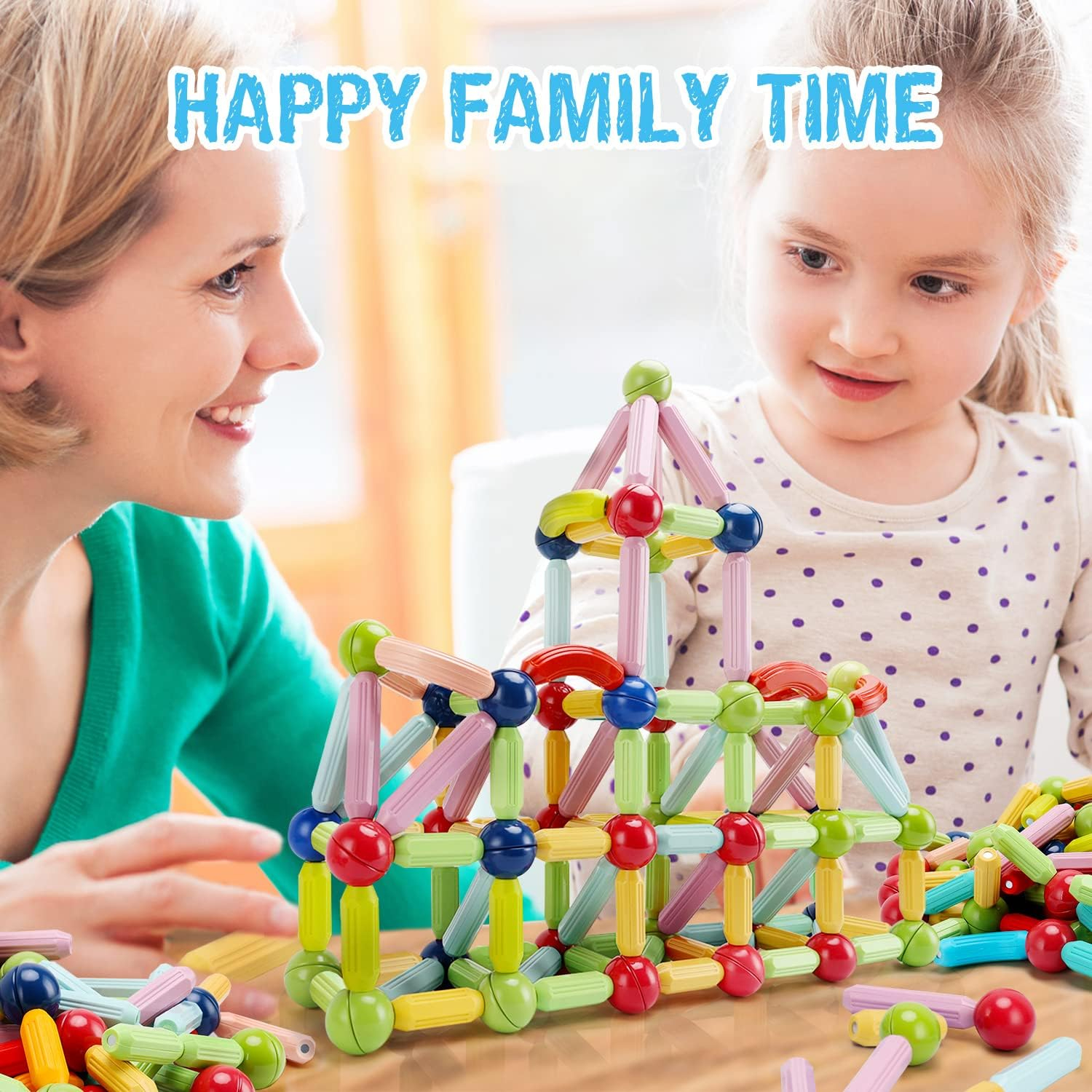 Magnetic Building Blocks Set 25/36/42 PCS – STEM Magnet Balls & Rods Construction Toy for Kids Age 3+ Educational Learning Stacking Game (Multicolors)