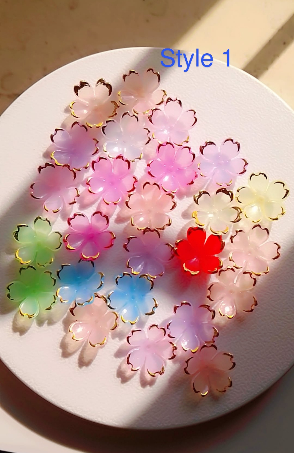 20 / 50 pcs Acrylic Cherry Blossom Flowers Beads Diy Bracelets, Fairy bracelet,Earrings Jewelry Accessories Making