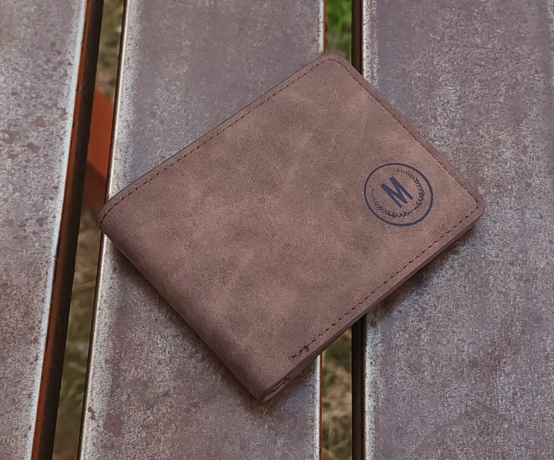 Genuine Leather Bifold Wallet for Men – 5 Card Slots, ID Window, Hidden Cash & SIM Pockets