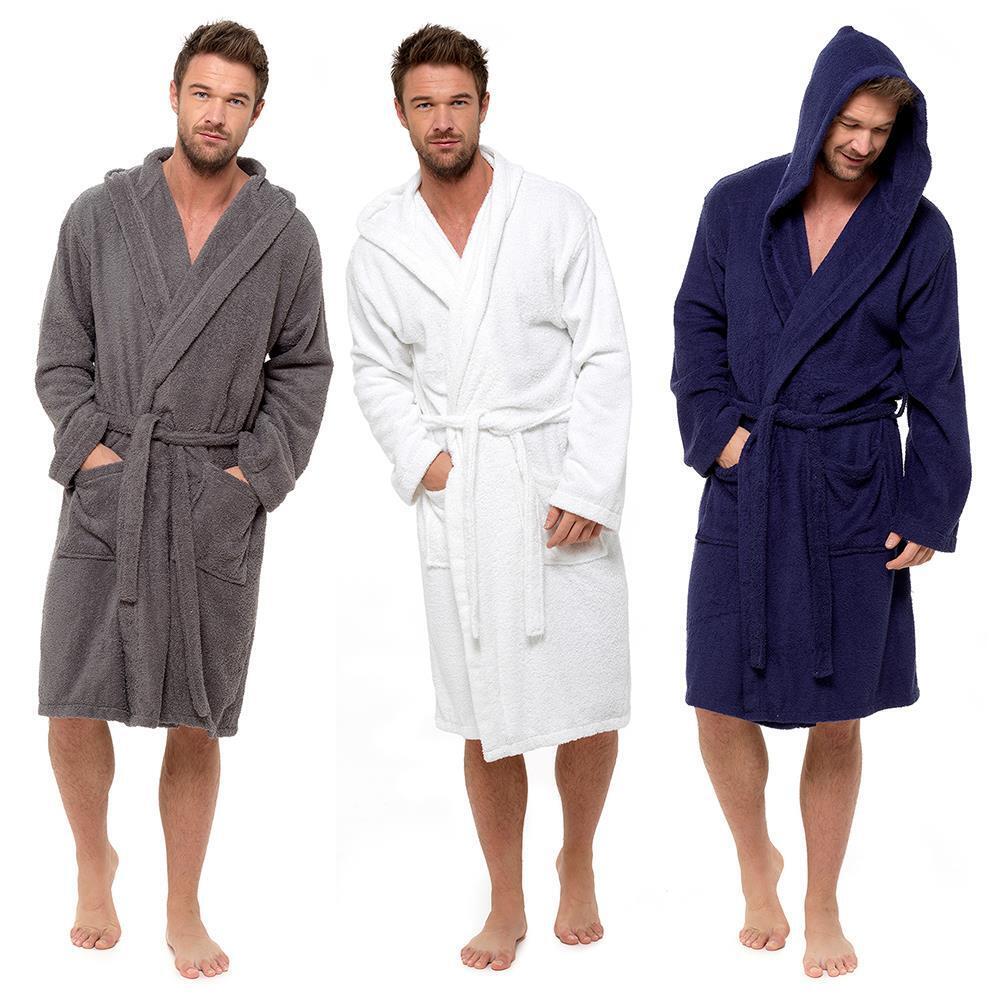 Bathrobe for Men, 100% Cotton, Long Terry Towel, Big and Tall Towel, Male Terry Cloth, Bath Robe,  Gown