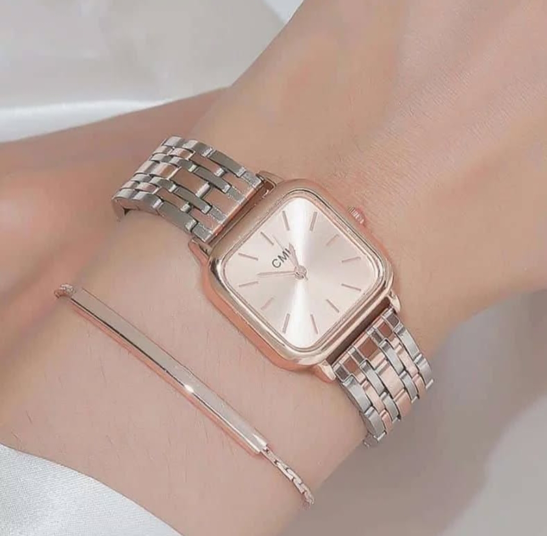Watch - Fashion Square Watch Women Silver Watches Stainless Steel Band Quartz Wristwatches Ladies with bracelet set | Round watch | Rectangular Watch
