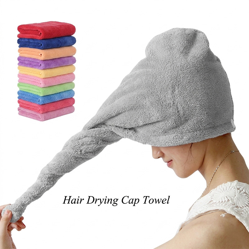 Quick Dry Bath Hair Drying Towel Head Wrap Hat Super Absorbent Shower Cap For Women And For Girls (Randem Colors)