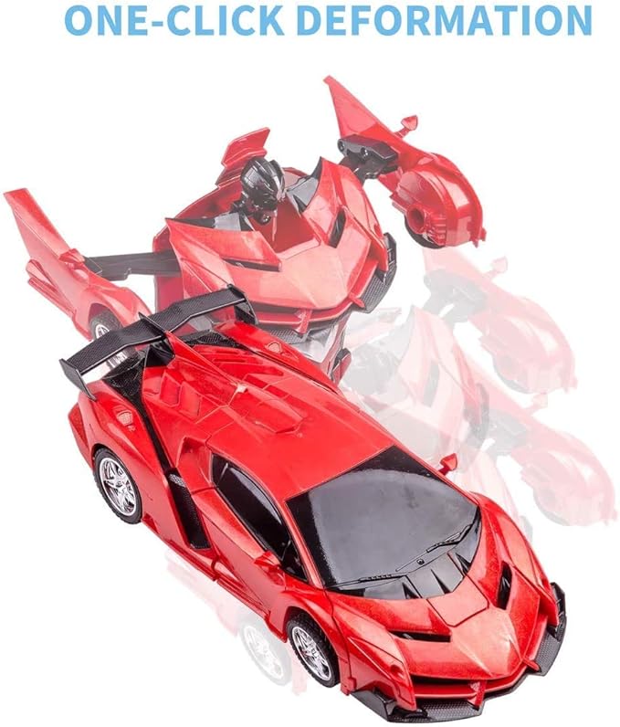 Kid's 2 in 1 Deformation Robot Remote Control Transformer Toy Car (Ages 5-12, Red)
Brand: