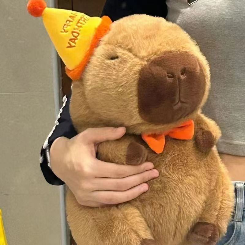 Capybara Plush Toy Set Mommy with 4 Little Capibaras Capibala Plushie Dolls Stuffed Animal Pillow Turtle Backpack Car Decor